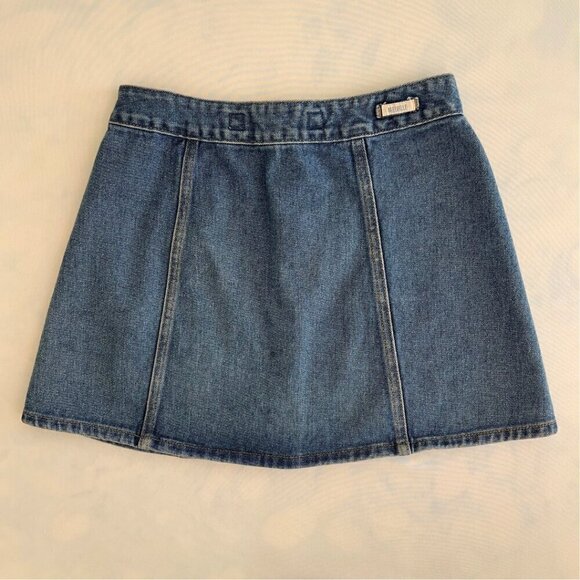 Melville Button Front Denim Jean Skirt - Picture 2 of 7